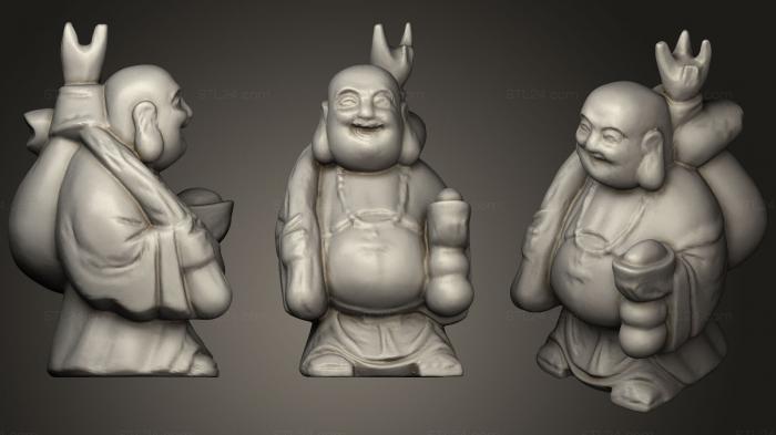Статуэтки Будда (Смеющийся Будда, STKBD_0124) 3D модель для ЧПУ станка